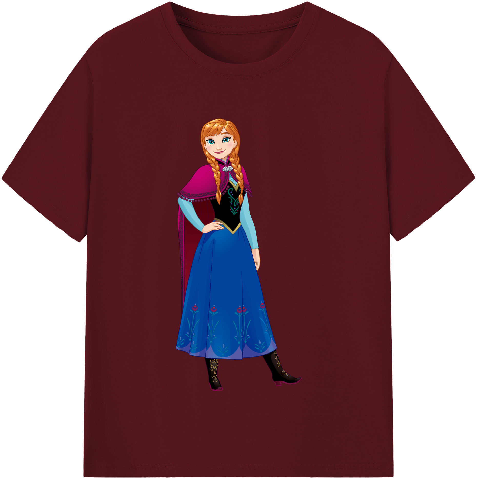 （画像用） アナと雪の女王 アンナ エルサ Frozen Anna Elsa 綿100％半袖Tシャツ（フロントプリント）